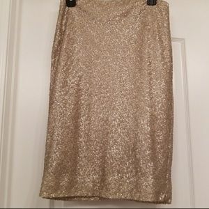 Gold Sequined Ralph Lauren Pencil Skirt